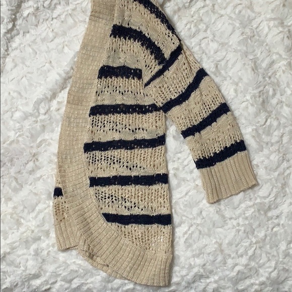 Navy and Tan Striped Cardigan - Picture 2 of 2